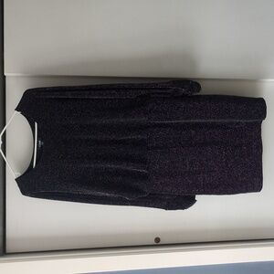 Long sleeve black shimmer dress